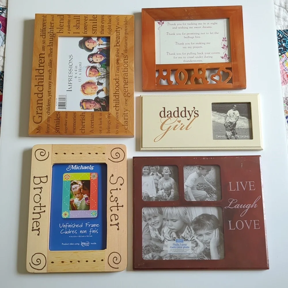 Family Frames 5 Mom Daddy’s Girl Grandchildren Sister Brother Live Love Laugh